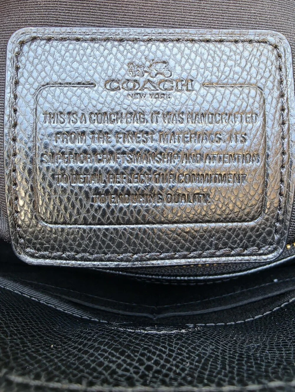 COACH Black Crossgrain Leather Margot Carryall Satchel